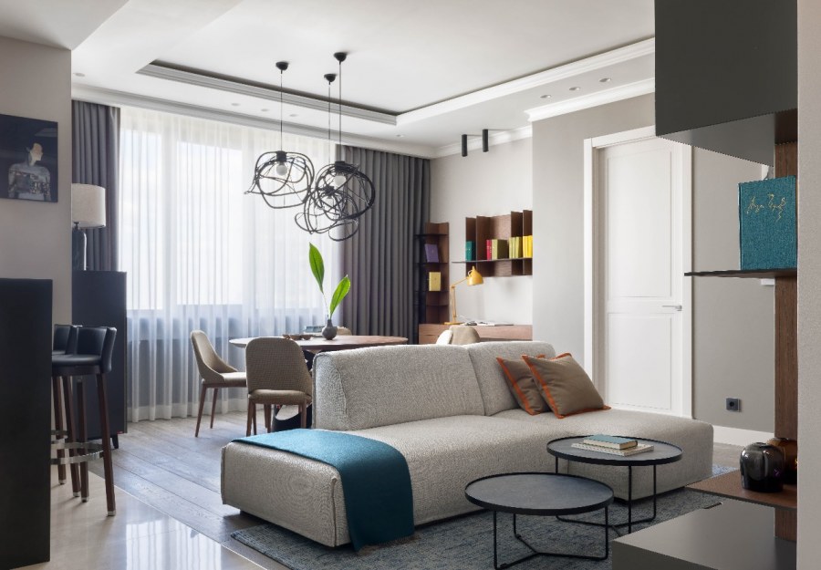 Готовый проект квартиры в стиле Контемпорари