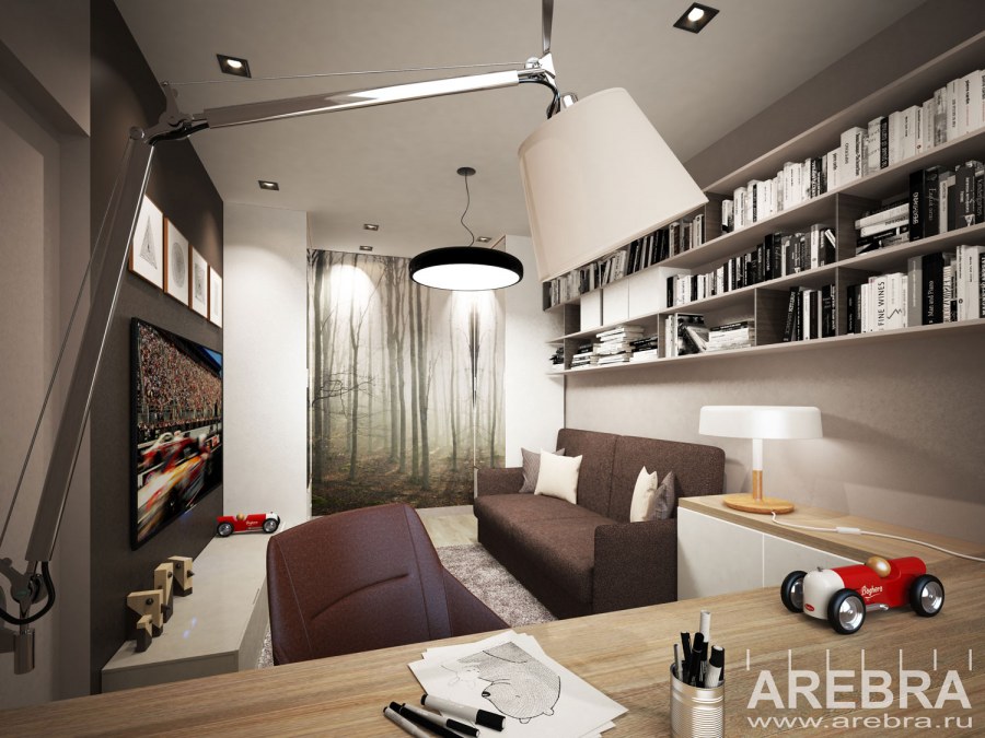 Кухня гостиная с рабочим местом