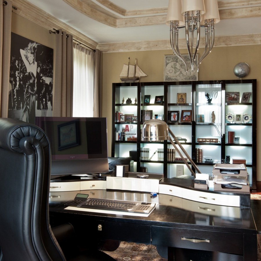 Неоклассика в интерьере библиотеки