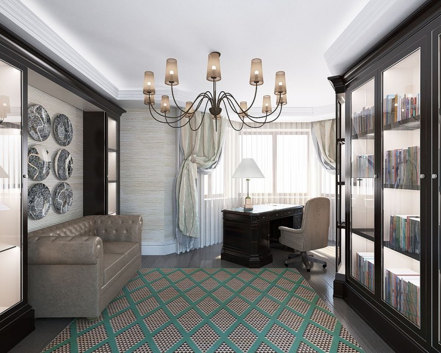 Гостиная-кабинет в стиле Неоклассика