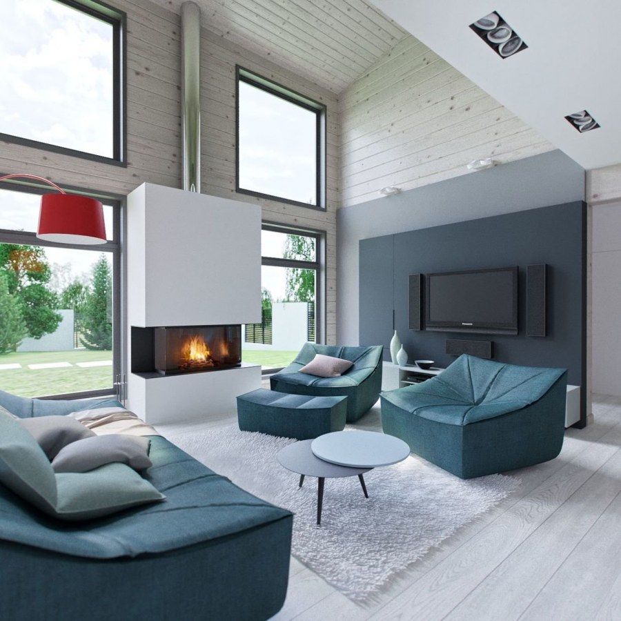 Интерьеры домов из клееного бруса