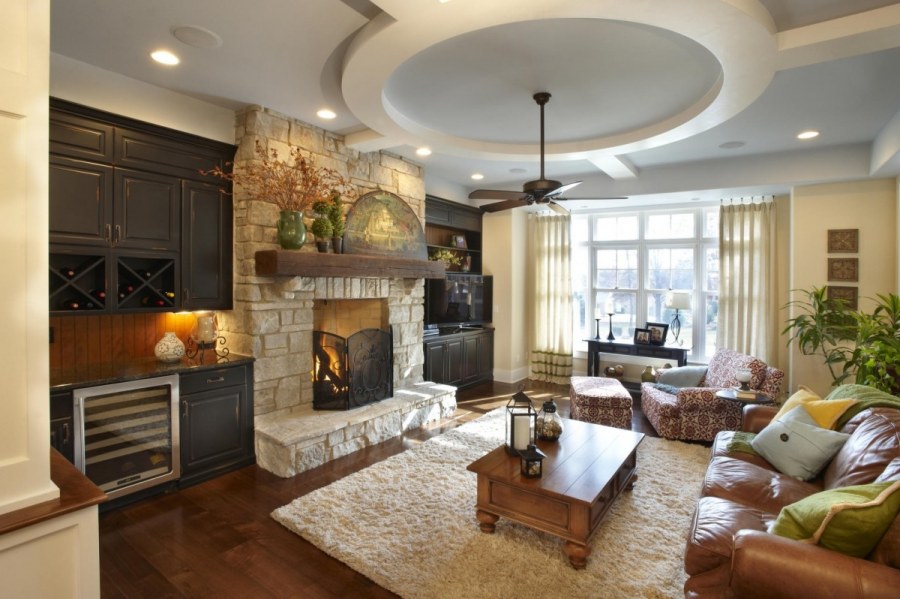 Гостиная в деревянном доме