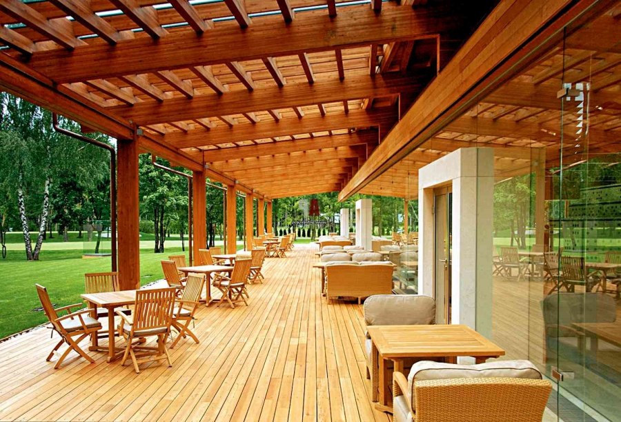 Летняя кухня с открытой террасой