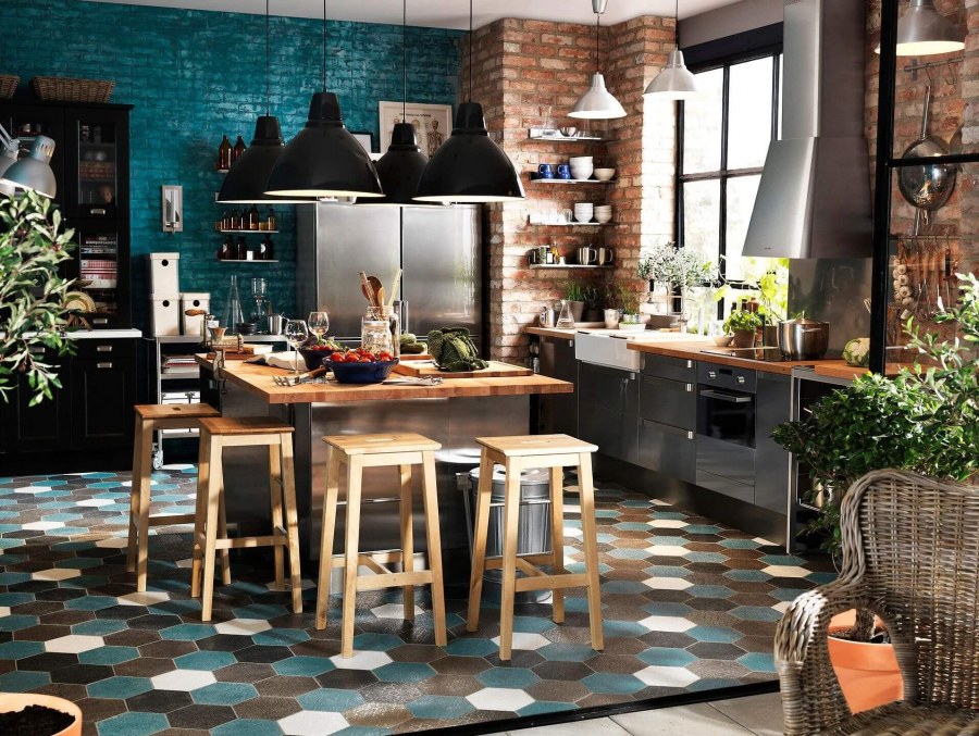 Кухня ikea в стиле лофт