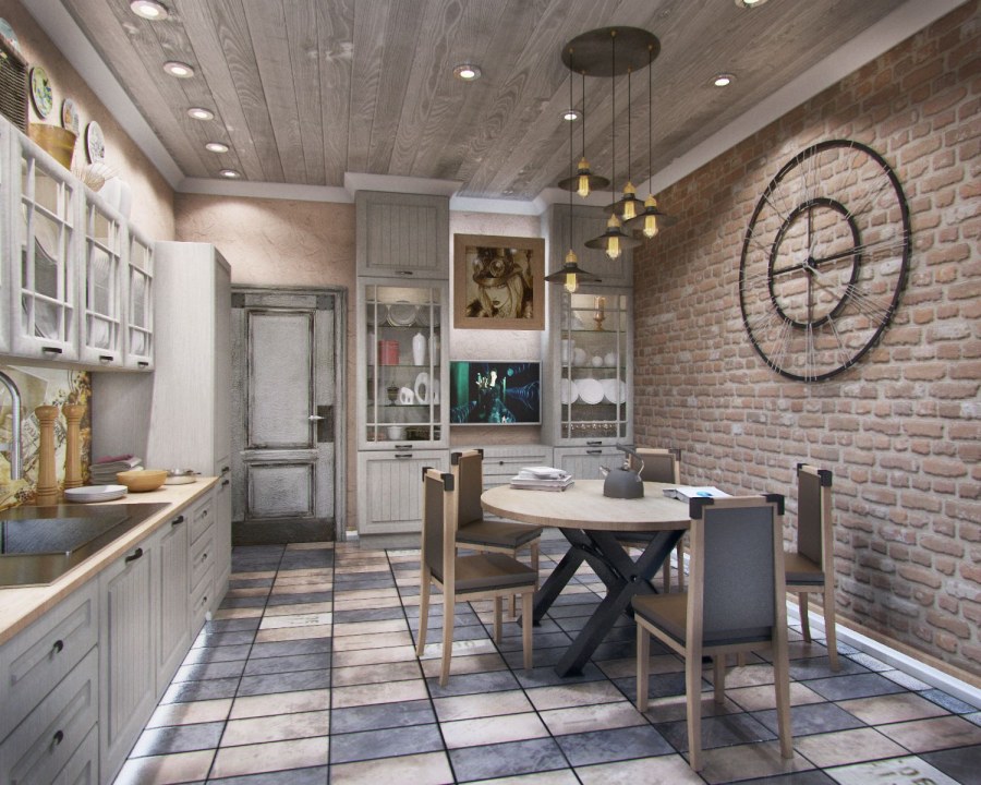 Кухня лофт