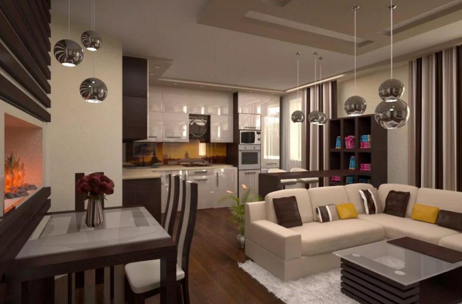 Кухня гостиная 24 кв