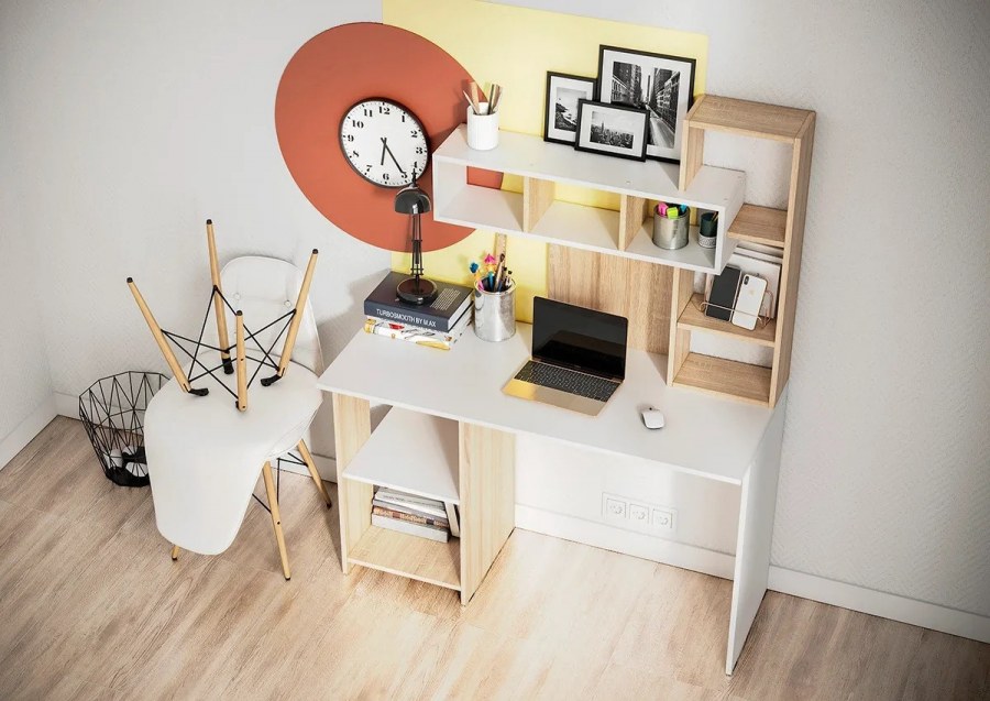 Стол компьютерный "Олимп" сонома/белый