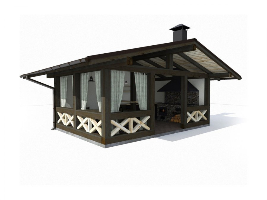 Беседка барбекю 6х4 Терем