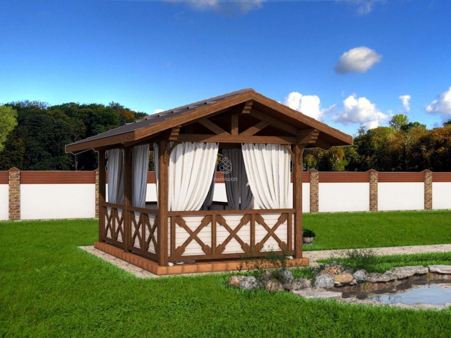 Беседка в альпийском стиле