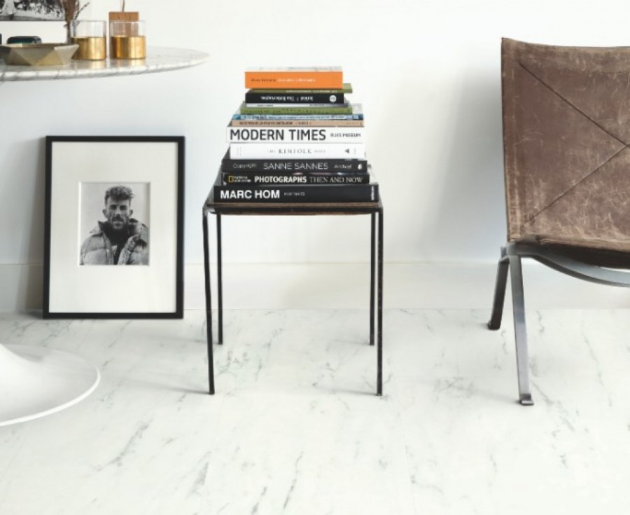 ПВХ-плитка quick-Step QS Livyn Ambient click AMCL 40136 мрамор Каррарский белый