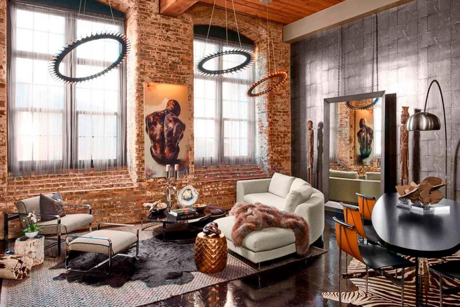 Интерьер Индастриал лофт Шик