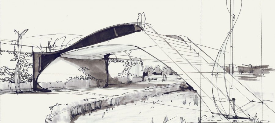 Мост парковый футуризм