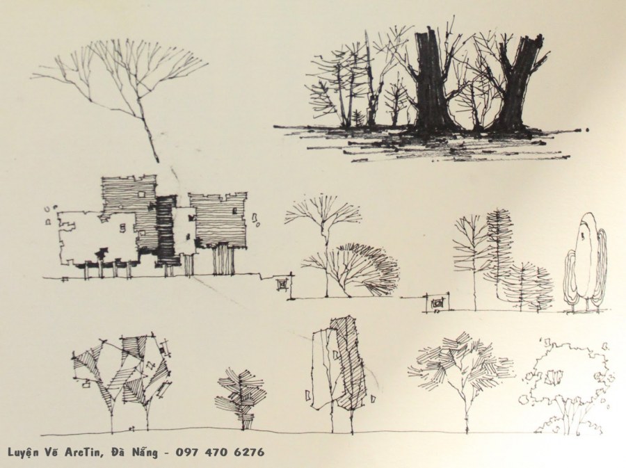 Стаффаж антураж деревья кусты