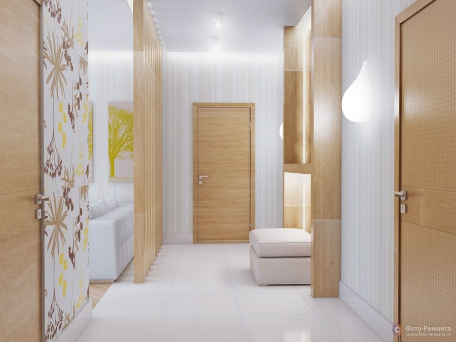 Обои в прихожую светлые тона