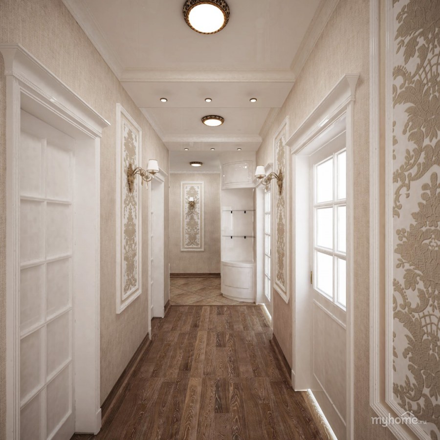 Светлые обои в коридор
