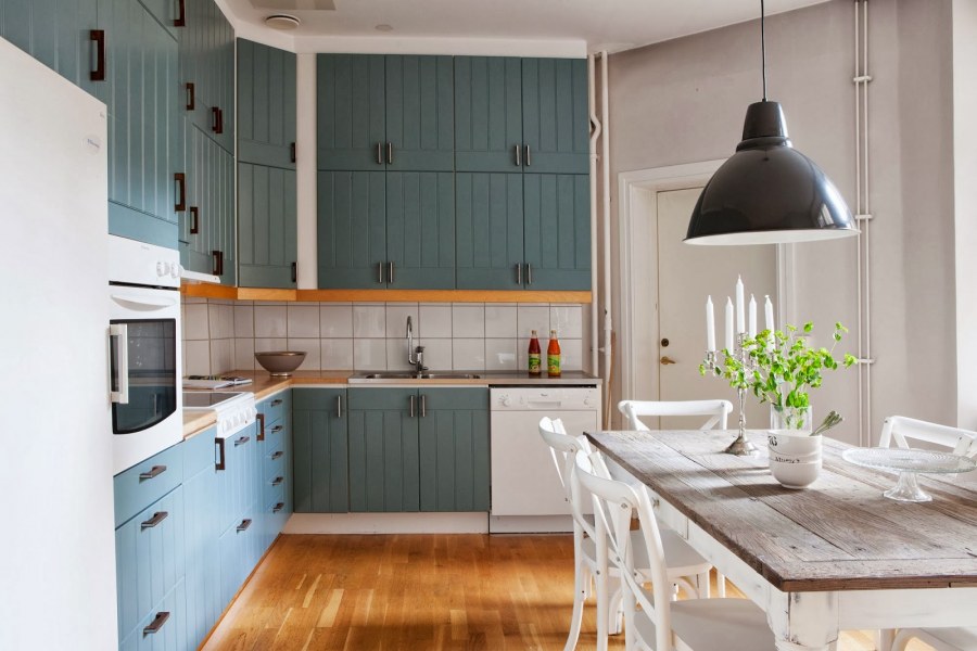 Кухня Скандинавский Минимализм бирюзовый