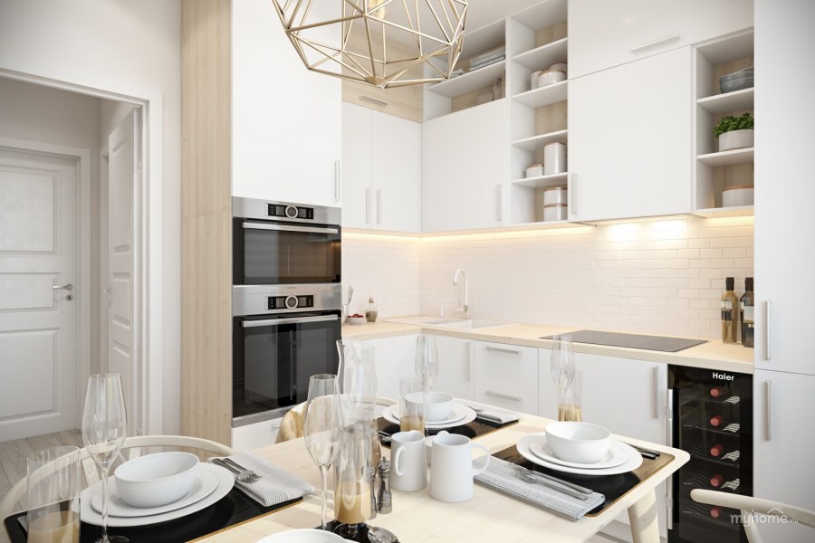 Скандинавский стиль на кухне 6 м2