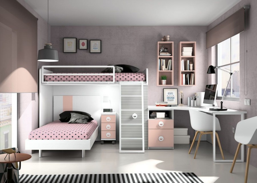 Двухэтажная комната для девочки подростка