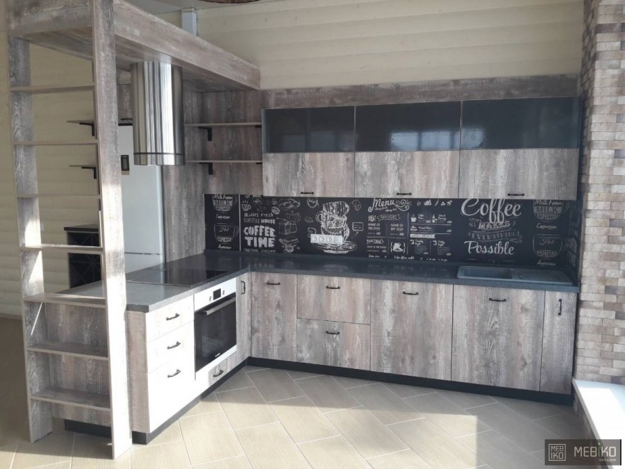 Кухня угловая лофт Винтерберг