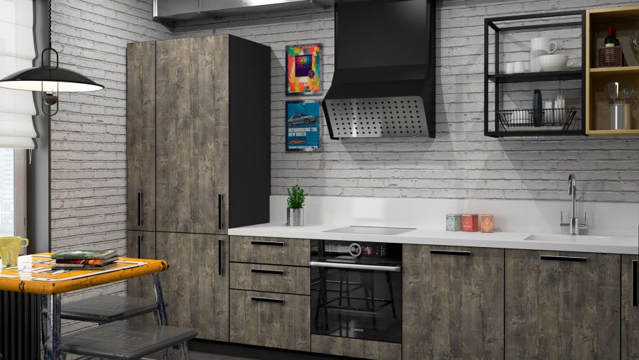 Кухня сосна лофт пунш