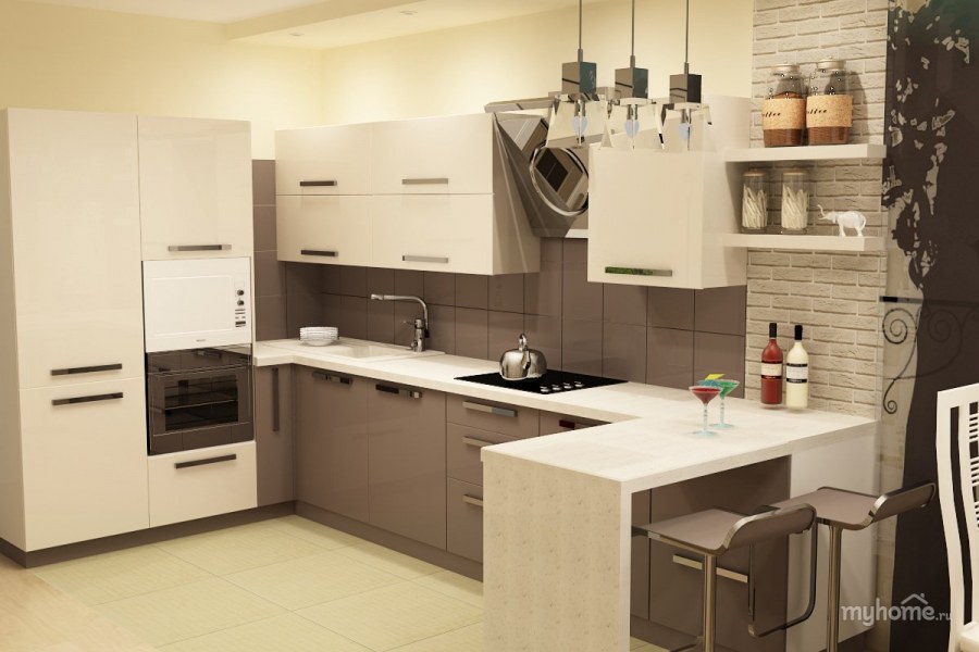 Кухня в бежевых тонах