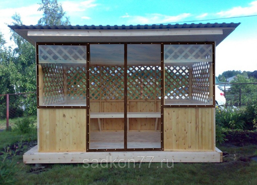 Односкатная беседка 4х5