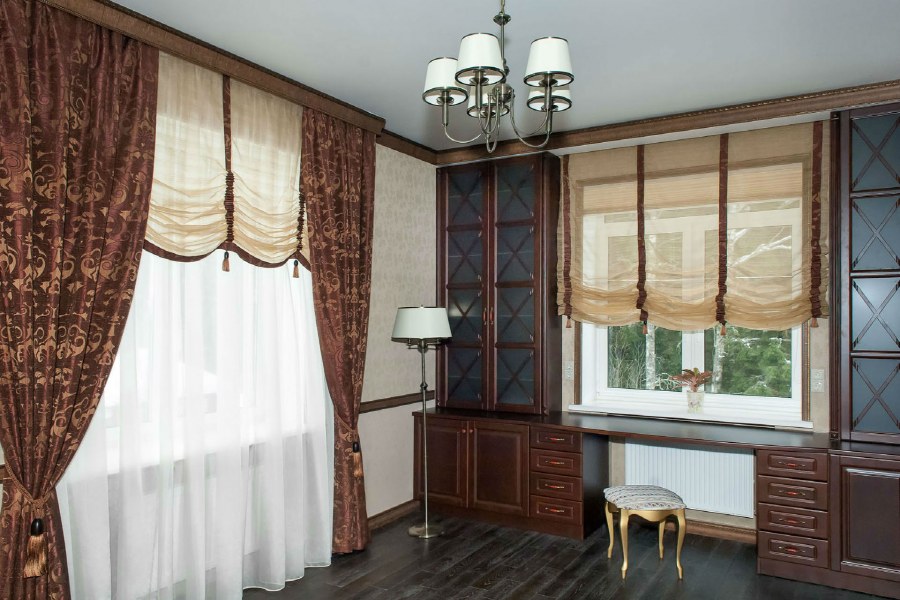 Римские шторы в кабинет