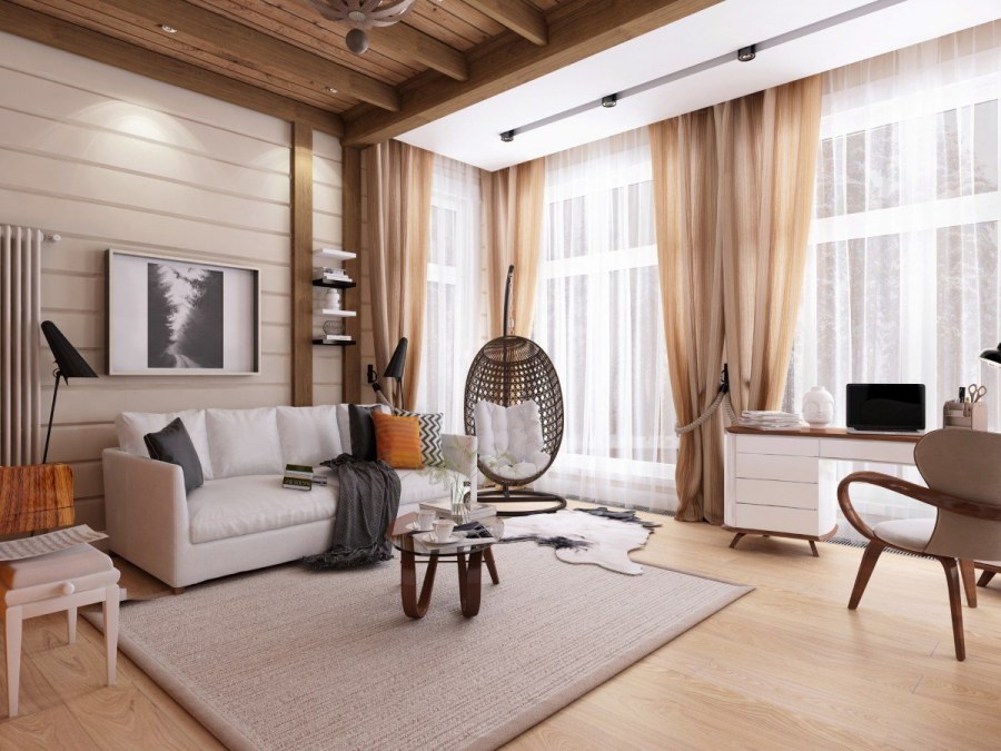 Дом из клееного бруса в скандинавском стиле