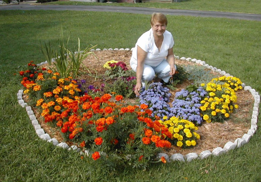 Цветы на клумбе разместить