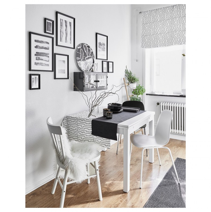 СТУРНЭС раздвижной стол, белый, 201/247/293x105 см