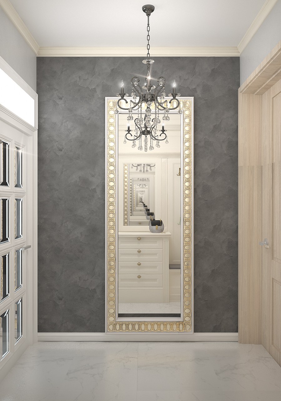 Обои с ромбами в прихожей