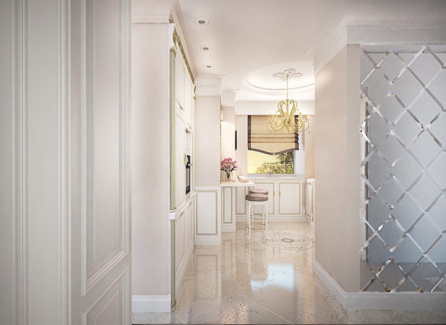 Декоративная штукатурка в коридоре квартиры