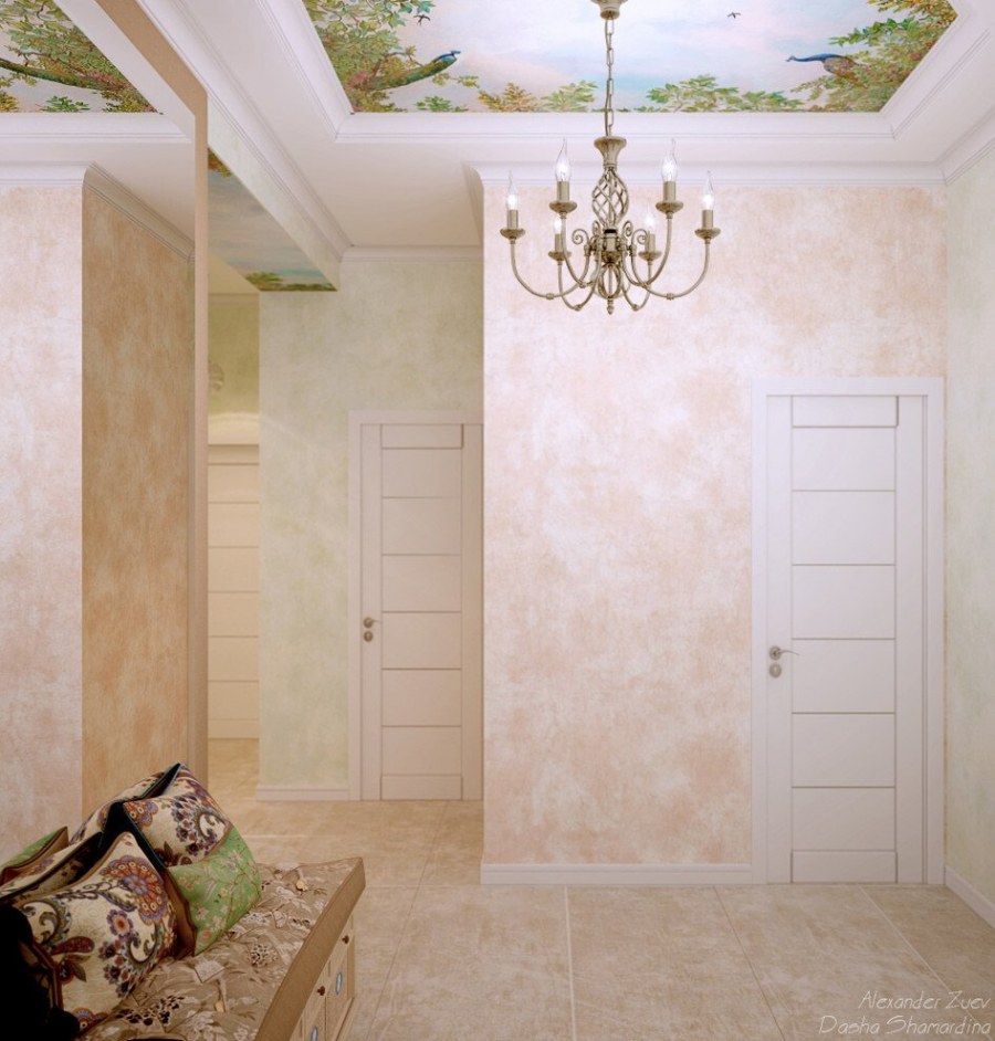 Стены кухни в бежевых тонах