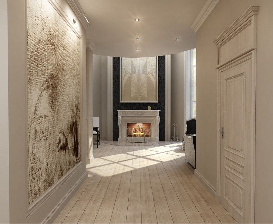 Молдинги в интерьере гостиной классика