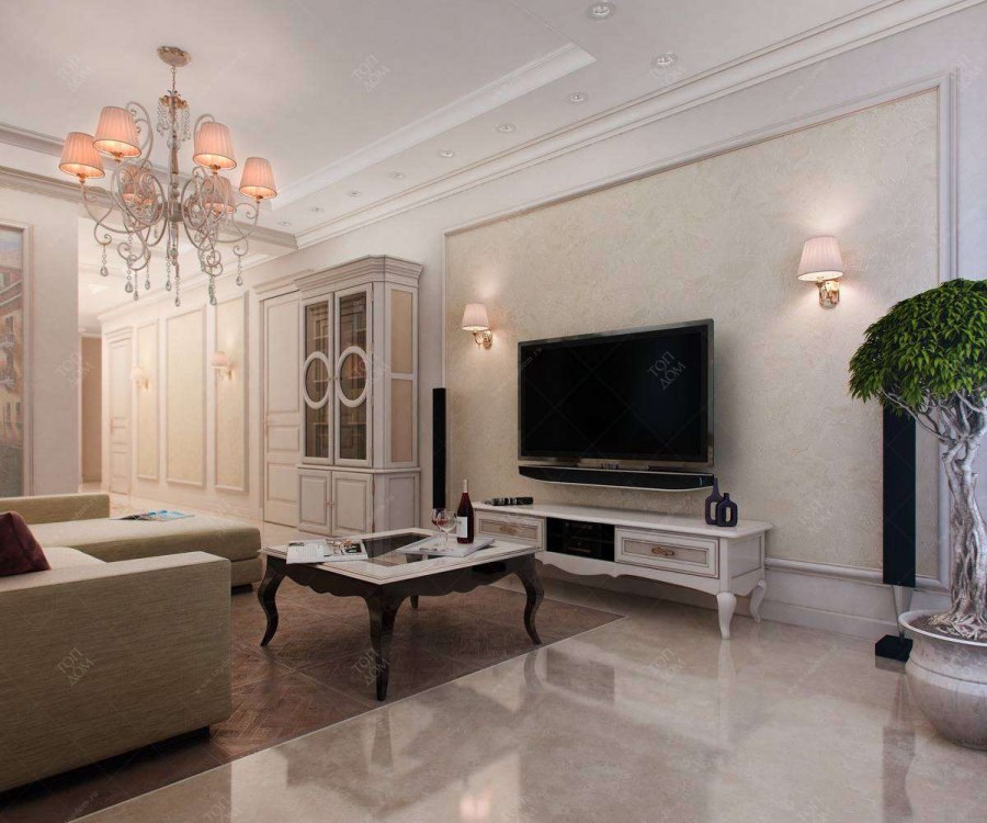 Телевизор в классическом интерьере