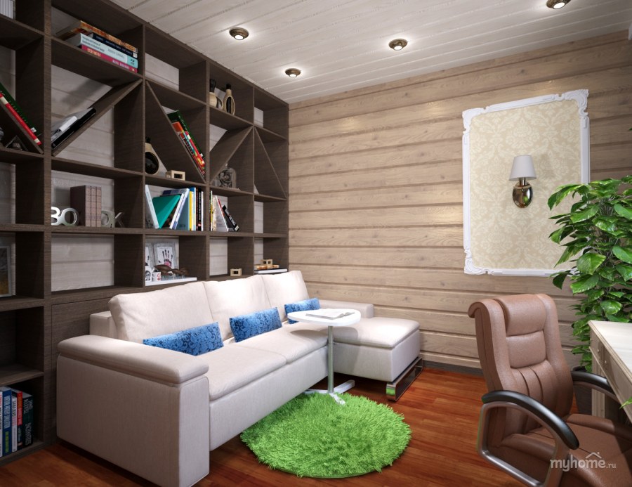 Интерьер кабинета в загородном доме