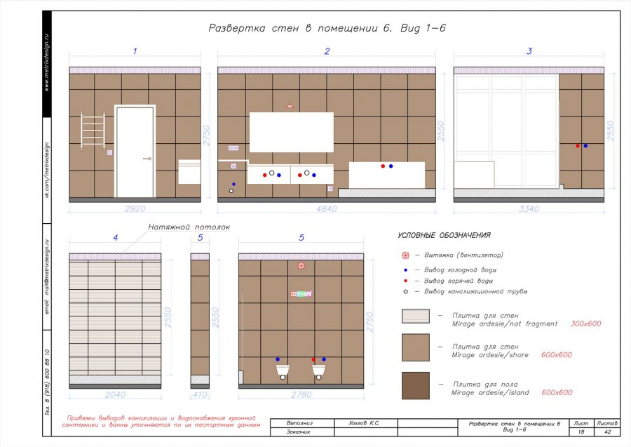 Развертка стен электрика