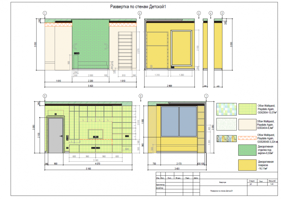 Развертка стен детской