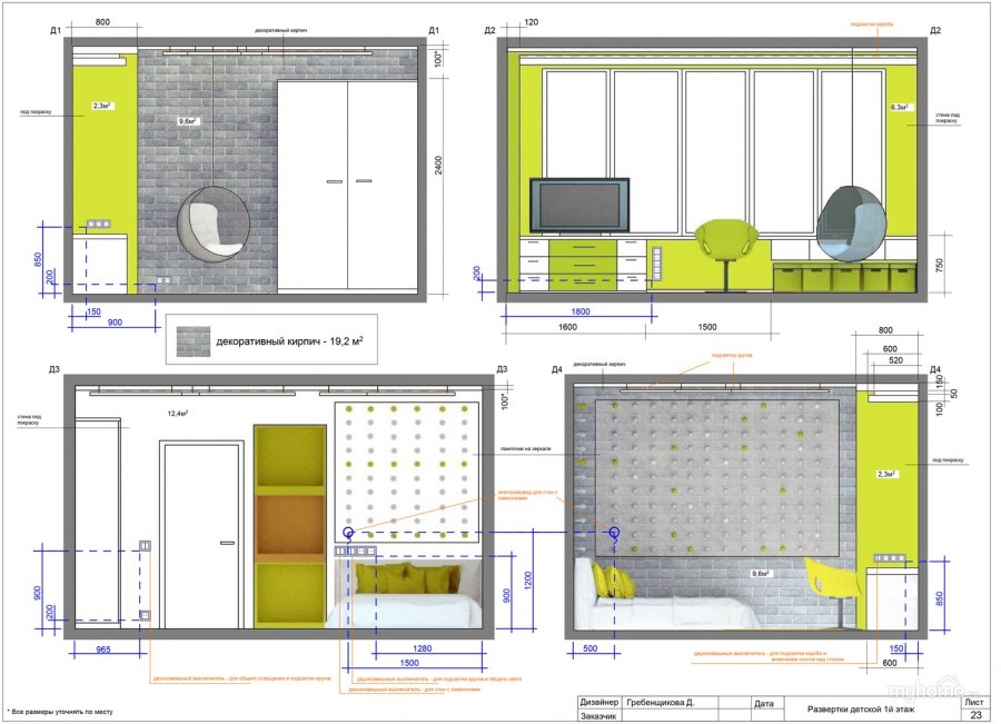 Развертка стен прихожей