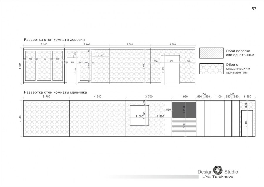 Развертка стен чертеж