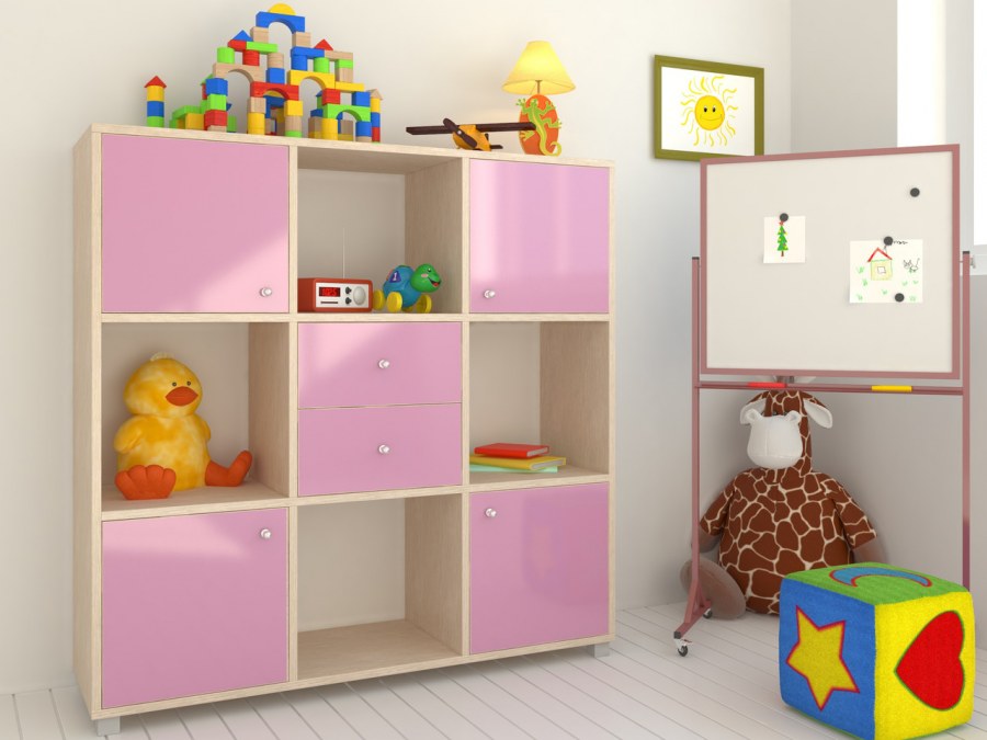 Стеллаж ЯРОФФ Джери розовый