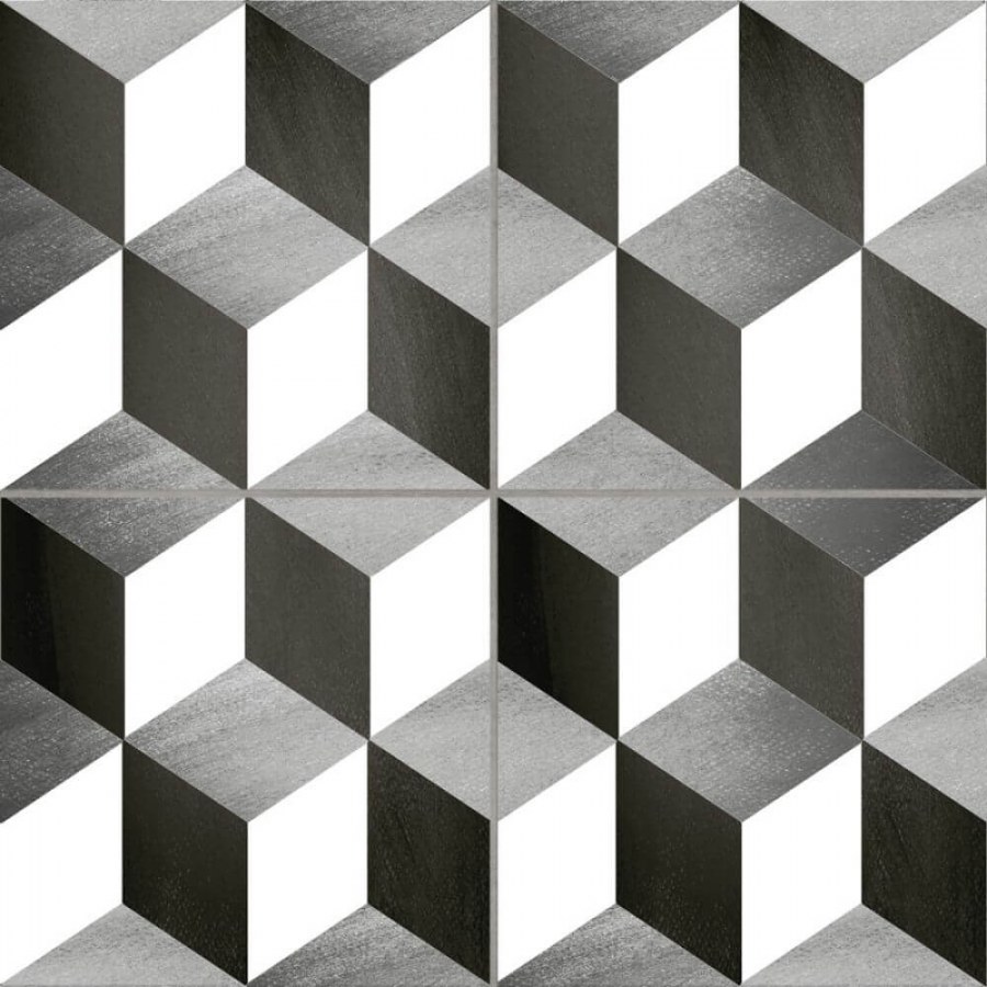 Керамогранит emotion Ceramics hidraulicos Cube precorte Gris 45x45