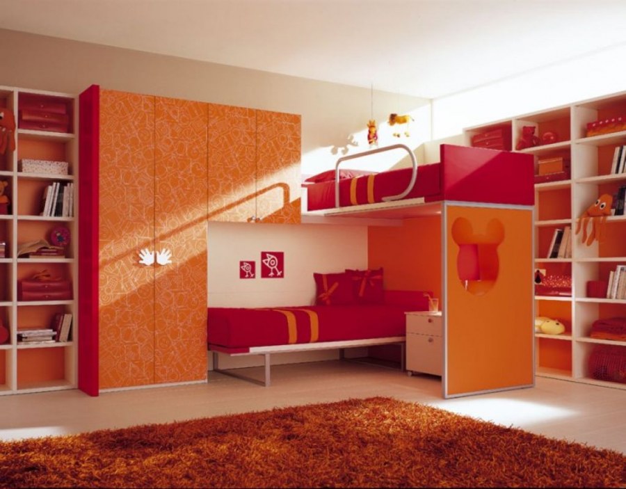 Оранжевая детская комната