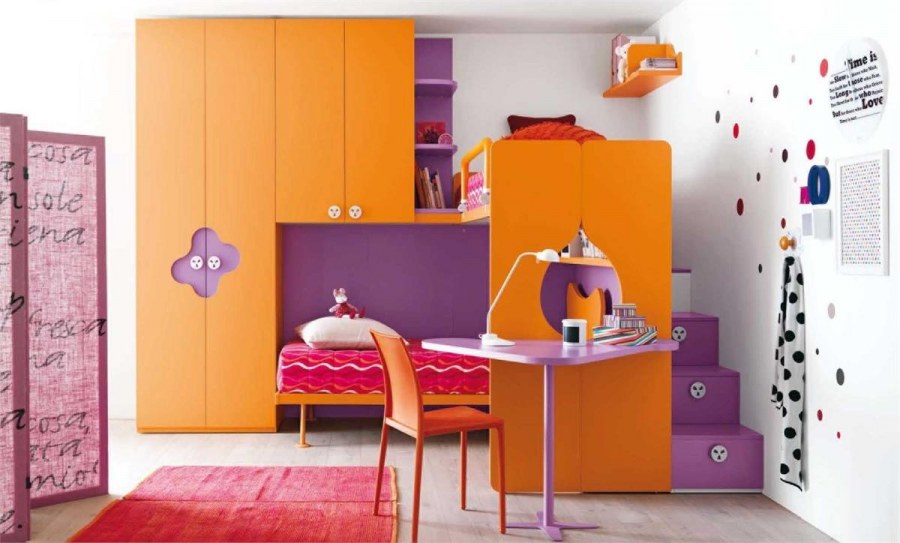 Интерьер детской комнаты оранжевый