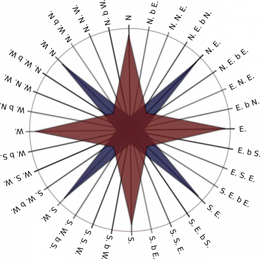 Роза ветров Север Юг