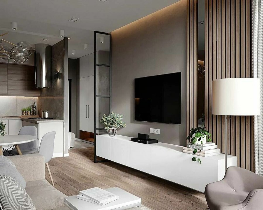 Гостиная студия в современном стиле