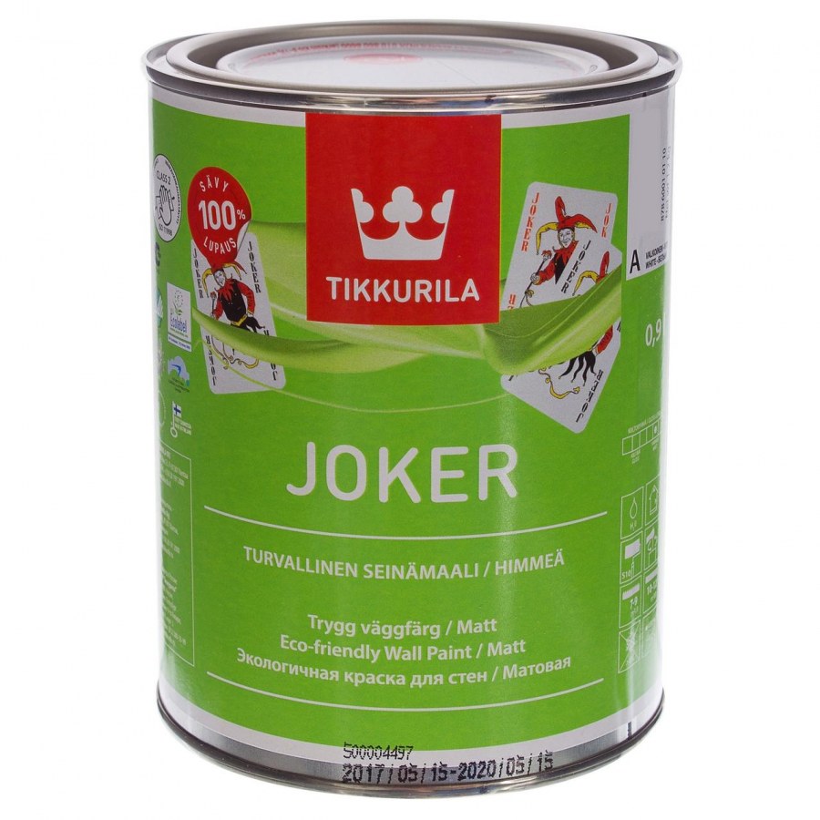 Краска экологичная Tikkurila Joker цвет белый 9 л