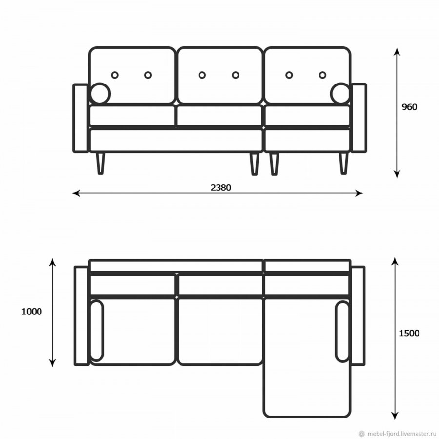 Диван Шарп Velvet Mint