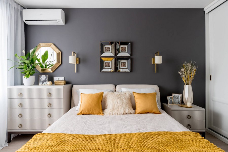 Интерьер икеа спальня бирюза