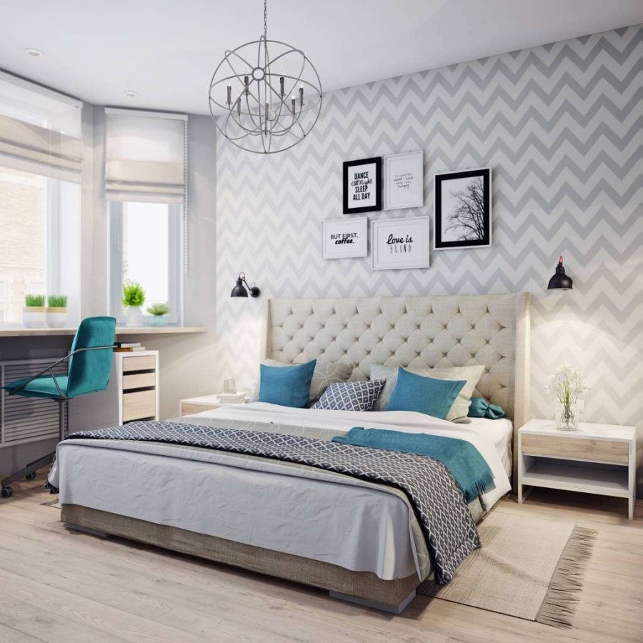 Скандинавский интерьер спальни